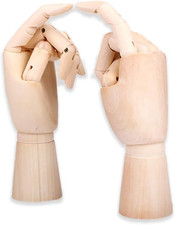 2 Pack 7INCH Wood Hand Model Wooden Artist Drawing Manikin Articulated Mannequin picture