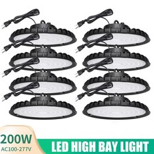 8 Pack 200W UFO Led High Bay Light Commercial Industrial Warehouse Shop Lights picture