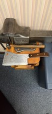 1950/60s Vintage Craftsman Heavy Meat Cleaver Wood Handle Brass Rivets picture
