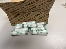 🔥 BANK ROLLED,  Dime Rolls - 500  vintage coins -  circulated ($50 FV)  picture