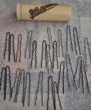 Vintage U shape Hair Pins Lot with plastic holder.   circa 1940s or 50s picture