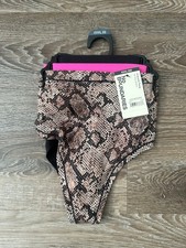 3 No Boundaries Fit Stretch Thong Python Print Pink Black Womens XXXL 22 picture