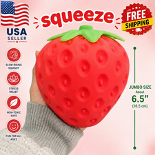 Jumbo Strawberry Squishy Toy Slow Rising Squeeze Stress Relief Sensory Fidget US picture