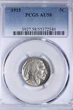 1915 Buffalo Nickel PCGS AU58 Beautiful PQ Coin QIFM picture