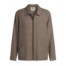 FLAX Jeanne Engelhart Gray 100% Linen Full Zip Jacket Large Lagenlook Lithuania picture