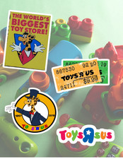 Toys R Us Retro kids Store 4pc Sticker Pack picture