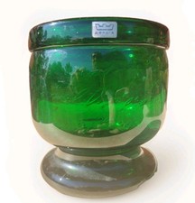 Vintage Nuutajarvi Notsjo Sargasso Green Glass Pedestal Bowl Kaj Franck Arabia picture