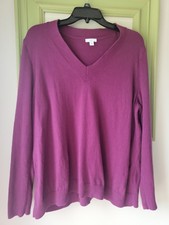 J. Jill - Size XL  V-Neck Soft Knit Tunic Sweater-Burgundy-ribbed SLEEVES  picture