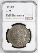 1895 O US Mint Morgan 90% Silver $1 Dollar Coin Certified ~ NGC XF45 ~  picture