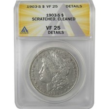1903 S Morgan Dollar VF 25 Details ANACS Silver $1 Coin SKU:I21728 picture