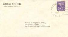 California Fields Landing 1944 4c-bar  Corner card Maritime Industries. picture