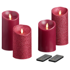 4-Pack: Luminara Flameless Smooth & Glitter Candle (Plum) picture