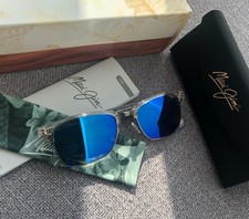 Maui Jim Kawika Polarized Sunglasses B257-05CR Crystal/Blue Hawaii Glass picture