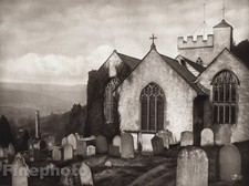 1926 Vintage UK England SELWORTHY CHURCH Somerset Cemetery Photo Gravure HOPPE picture