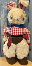 Vtg Gund Plush White Bunny Rabbit Cowboy picture