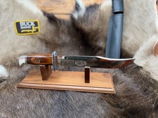 2007 Buck NRA Autographed Bowie Knife With Leather Sheath Mint & Rare picture