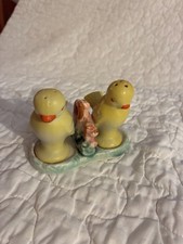 Vintage Japan Ceramic Chicks Eggshell Salt Pepper Shakers 1950s picture