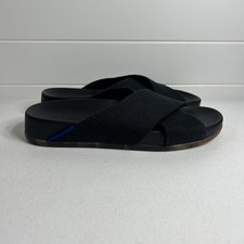 Rothys Women’s Sandals Size 6.5 Black The Weekend Slides Knit Casual Slip On picture