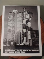 PATRICK EWING KNICKS ROOKIE OLD SCHOOL ULTRA GLOSSY 8.5x11 BASKETBALL B&W POSTER picture