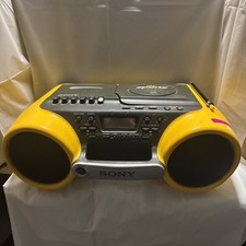 Vtg Sony CFD-980 Sports Boombox Yellow CD Radio Cassette AM/FM Portable Untested picture