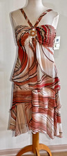 NWT-Sangria 100% Silk Empire Waistline Strappy Tiered Dress-Size 12 picture
