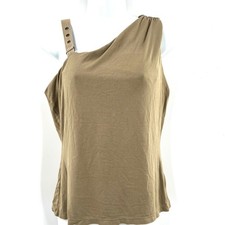 The limited Stretch y2k utility tank top shelf bra army green tan safari L picture
