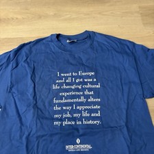 Vintage Europe Culture Shirt Adult Large Bue Cotton Cultural Tourist Hanes A1 picture