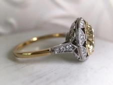 Vintage Art Deco 3.8Ct Old European Cut Lab Created Diamond 14K Gold Finish Ring picture
