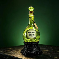 Witches' Brew Potion Bottle Glitter Globe LED Halloween Decor picture