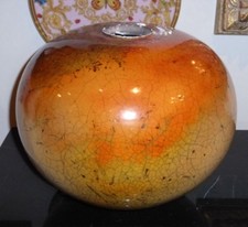 American Potter Bob Smith Raku Sculpture Art Pottery Vase picture