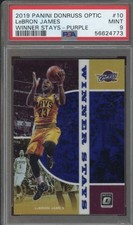 2019 Panini Donruss Optic LeBron James Winner Stays Purple #10 PSA 9 Mint picture