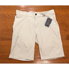 New KJUS Trade Wind Shorts Mens 33 Tailored Fit Beige Golf Performance 10