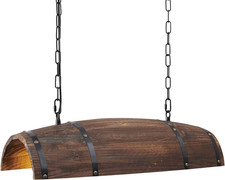 Antique Wood Wine Barrel Pendant Lamp Hanging Rustic Kitchen Bar Ceiling Lamp picture