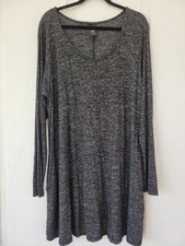 Lildy Women's Plus Size 2XL 3XL Plush Knit Gray Tunic Top Pockets Swing Blouse picture