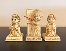 Russ Berries Vintage Figurines Lot of 3 Teacher Student 1970s picture
