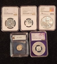 🔥SUPER DEAL🔥5 Silver Graded Slab Coins 🔥SUPER DEAL🔥- SEE DETAILS picture