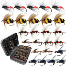 32-148Pcs Wet Dry Flies Nymph Fly Fishing Lure Set for Trout Bass Salmon Fishing picture