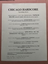 rare 2001 Chicago flyer NAPALM DEATH ISIS DISCIPLE AD PUNISHMENT HOODS HC metal picture