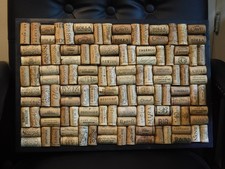 WINE CORK BULLETIN BOARD 18 X 12 HANDCRAFTED (24) picture