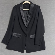 Torrid Tuxedo Jacket 1X Black Satin Trim Shawl Blazer Formal Evening Cocktail picture