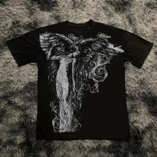 Women Men Y2K Gothic Graphic Oversized T Shirt Round Neck Streetwear picture