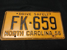 1956 North Carolina license plate picture