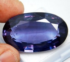 Certified 72 Ct Stupendous Natural Purplish-Blue Iolite Oval Collection Gemstone picture
