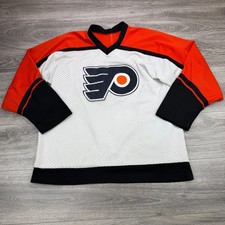 Vintage Philadelphia Flyers Jersey Mens Medium White Orange NHL Hockey 90s CCM picture