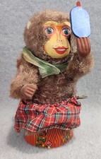 MONKEY BATTERY OPERATED VINTAGE MARUSAN TOY JAPAN SAN GIRL MONKEY KILT deadstock picture