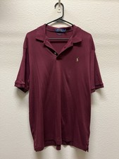 Ralph Lauren Polo Short Sleeve Polo Shirt Maroon Classic Fit Size Large picture