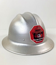 ED Bullard Hard Hat 1950s 60s Full Brim Aluminum Helmet Smokey Bear Vintage USA picture