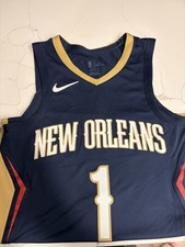 Nike NBA New Orleans Pelicans Zion Williamson #1 Jersey Men's Size 40 Blue picture