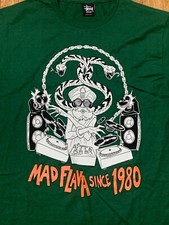Stussy Shirt Mens Medium Green Ferry Gouw Mad Flaka DJ Music Streetwear picture
